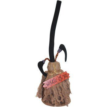 HALLOWEEN ANIMATED DANCING BROOM WITCH PROP DECOR  