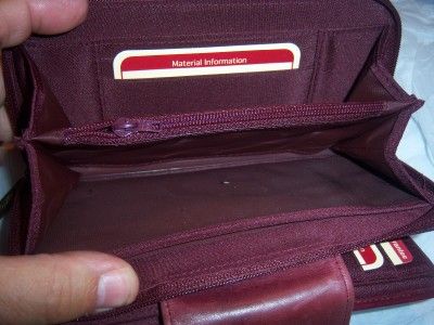 Buxton Leather Checkbook Wallet,Burgundy  