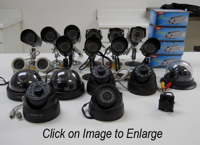 Lot of 24 Assorted CCTV Dome & Bullet Color Security Cameras