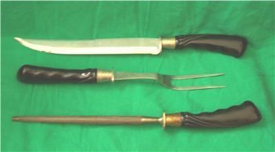  ROEBUCK CRAFTSMAN CARVING KNIFE CUTLERY BOX SET BAKELITE TABLE 