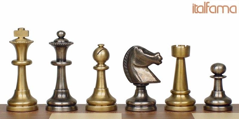 Classic Staunton Brass Chess Set by Italfama  