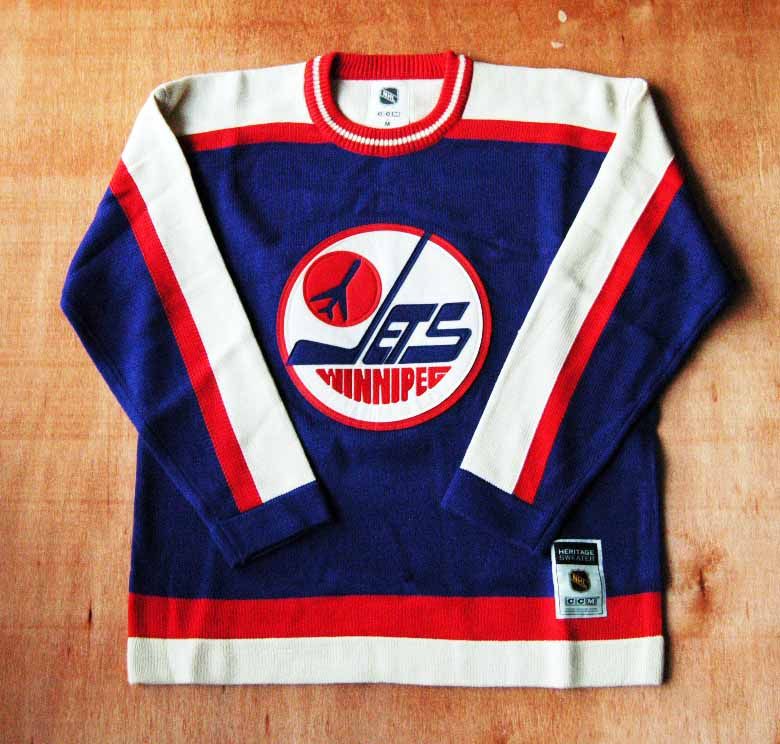 Winnipeg Jets NHL CCM CIRCA 1950 HERITAGE CCM WOOL JERSEY SWEATER Medium #9