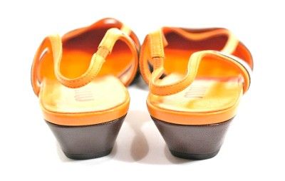 Miu Miu chocolate brown/orange leather SLINGBACK BRAND NEW square toe 