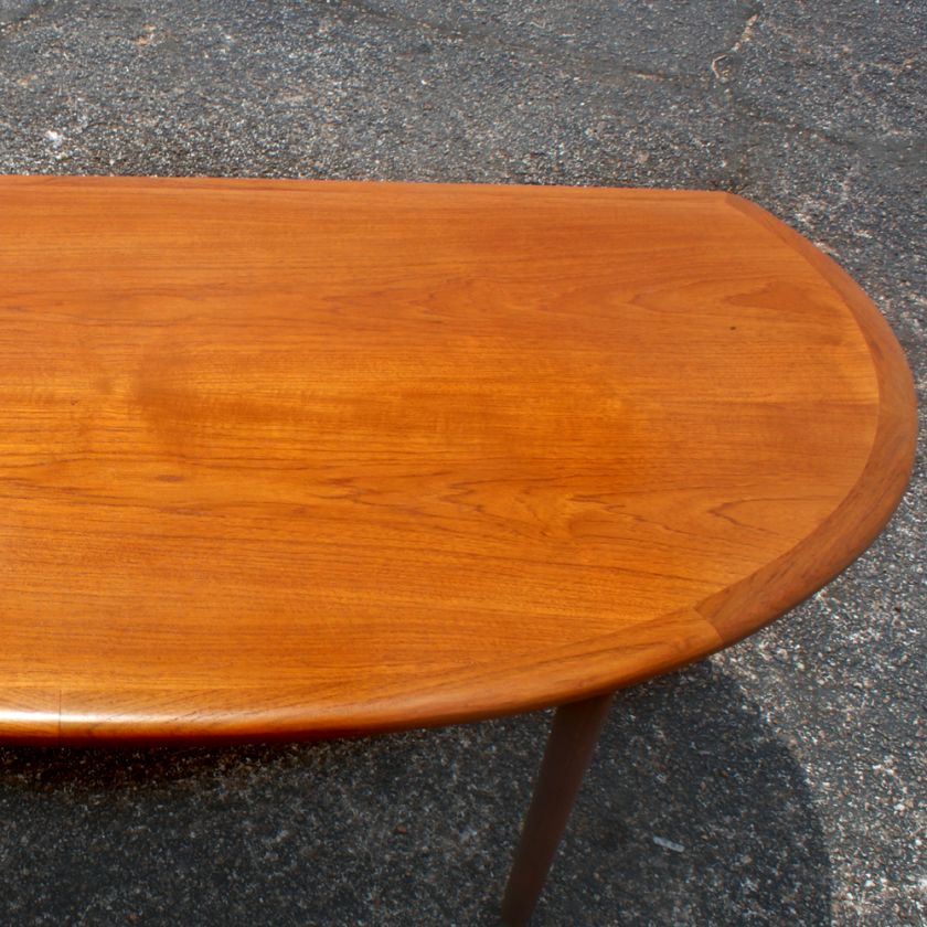 60 Mid Century Modern Vintage Half Moon Coffee Table  