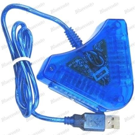 Dual PS PS2 Controller to PC USB 2.0 Joystick Adapter  