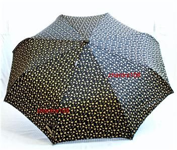 MOSCHINO UMBRELLA Metallic Gold Martini Glass Print NWT  