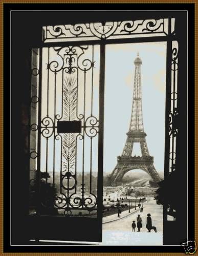 Cross Stitch Chart   Eiffel Tower   Landmark, Paris  