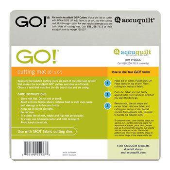 Accuquilt GO Cutting Mat 6 x 6 55137  