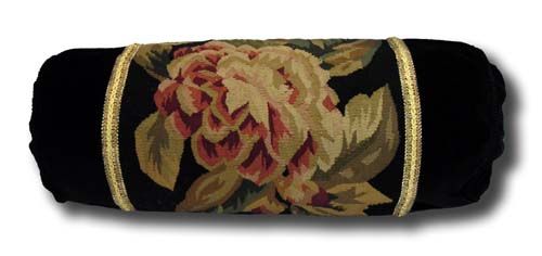   of (2) PW 2097 NEW Tapestry and Velvet Decorative Roll Pillow Cover