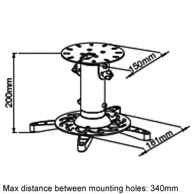 Universal HD LED LCD Video Projector Ceiling Mount BLK  