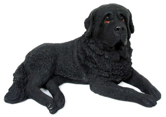 BLACK SAINT ST. BERNARD DOG FIGURINE   GORGEOUS STATUE  