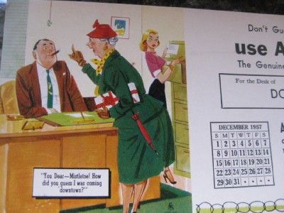 Wilson Cutler Brown & Bigelow Blotter Calendar Dec 1957  