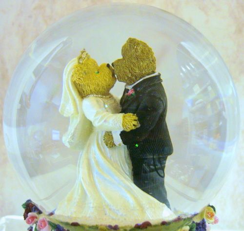 BOYDS BEARS Mr Mrs GLOBE Bearstone WEDDING 1E 270623  