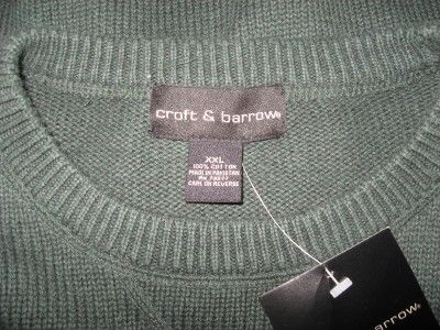 MENS XXL CROFT & BARROW 100% COTTON SWEATER   NWT  