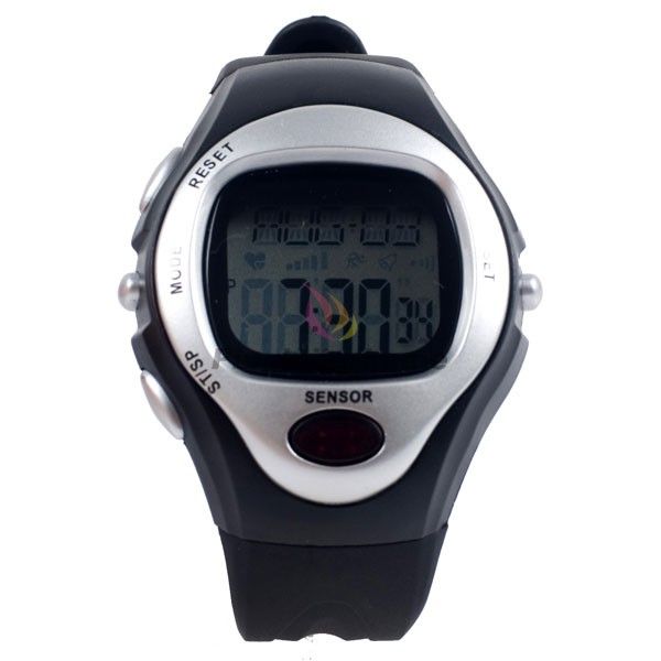 Gary Pulse Heart Rate Monitor Calories Counter Stop Watch WT024 GY H 