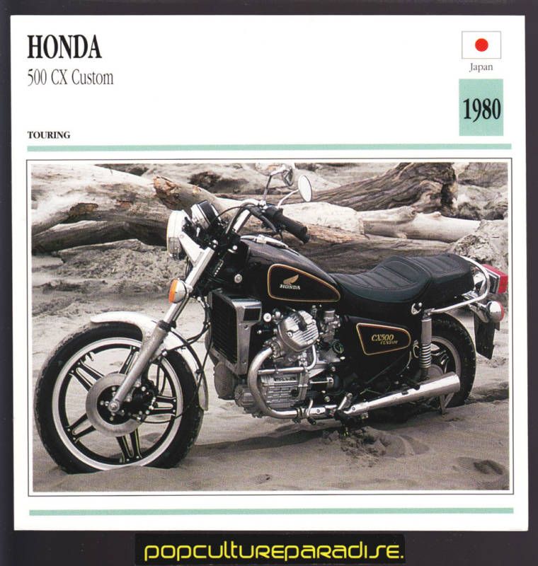 1980 HONDA 500 CX Custom MOTORCYCLE Picture ATLAS CARD  