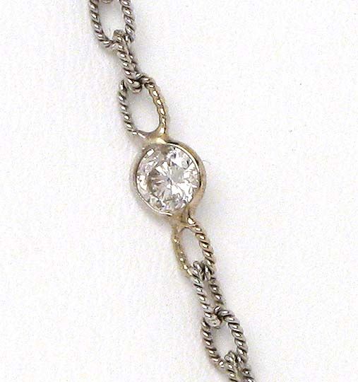 18K WHITE GOLD 4 CARATS DIAMONDS BY THE YARD NECKLACE  