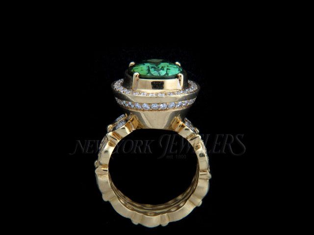 NEW DORIS PANOS 8.25 CARAT TOURMALINE DIAMOND RING,18k  