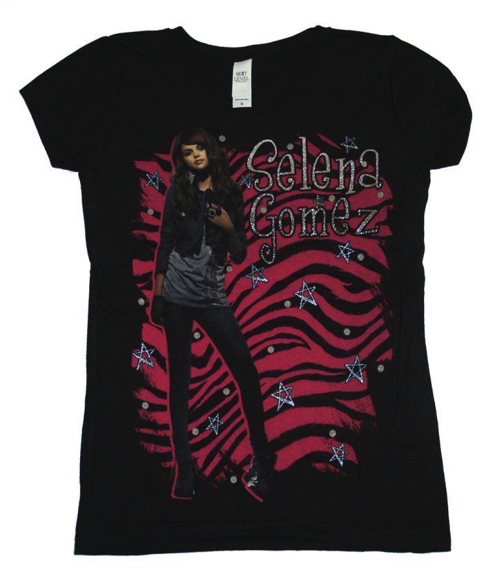 Selena Gomez Singer Zebra Soft Juniors Girls Youth T Shirt Tee  