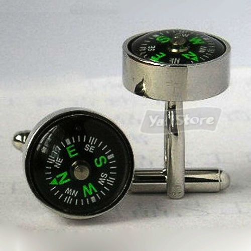 New fuctional compass silver CLR Cufflinks cf277  