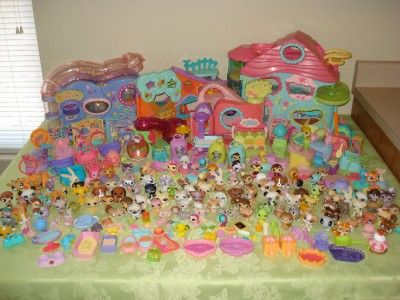 Huge Lot Littlest Pet Shop 125 Pets Houses Accessories  