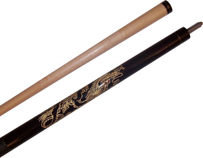 McDermott M43D Golden Gold Dragon Pool Billiards Cue Stick & Case 