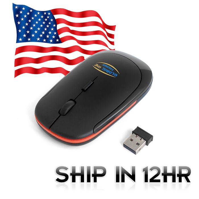   Mini Slim 2.4G 2.4GHz Wireless Optical Mouse Mice+Nano Receiver  