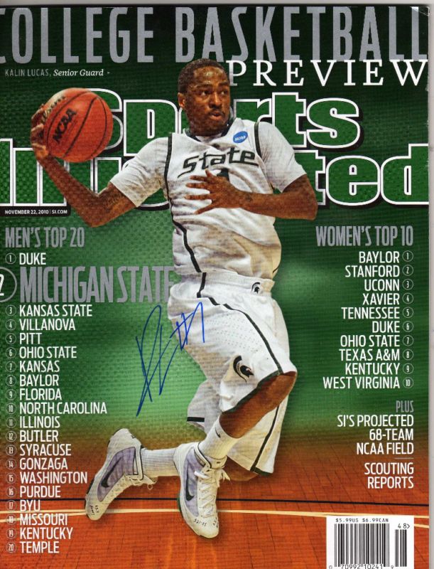 KALIN LUCAS MICHIGAN STATE SPARTANS SIGNED SI MAGAZINE1  