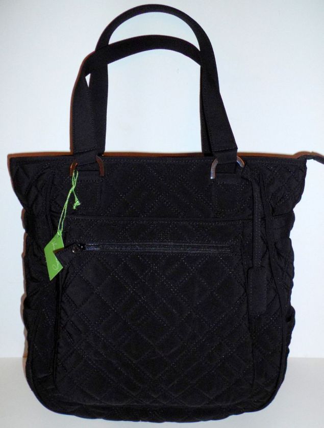 VERA BRADLEY BLACK MICROFIBER TOTE ~ BAG ~ NWT  