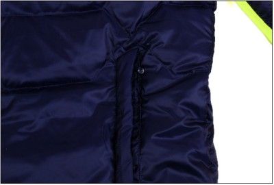   Medium M Predator Down Winter Jacket Coat UCL Navy Blue Yellow  