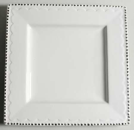 Baum Brothers ANTIQUE BEADS Square Dinner Plate 7310129  