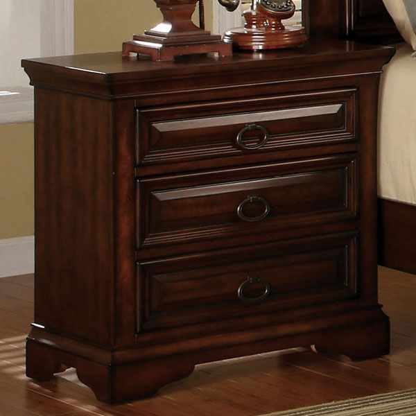 Solid Wood Preston Antique Dark Oak Finish Night Stand  