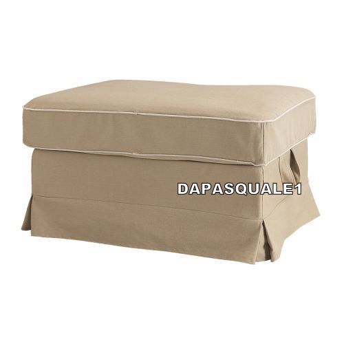 IKEA EKTORP BROMMA   Slipcover Footstool Idemo Beige  