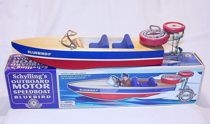 Schylling BLUEBIRD OUTBOARD MOTOR SPEEDBOAT Wind Up MIB  