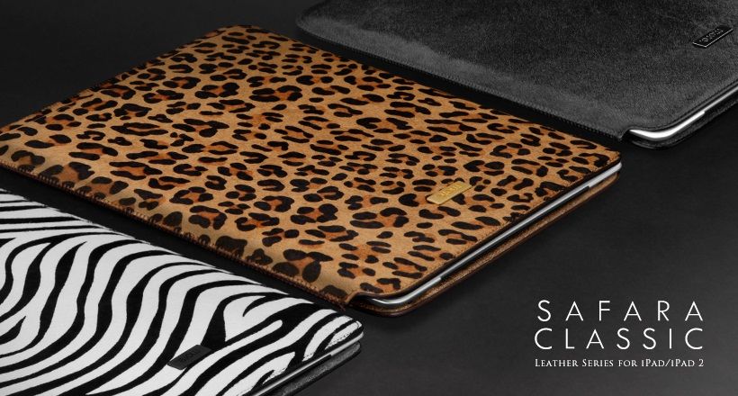 MORE THING Safara Leather Slip In Case iPad2 ZEBRA  