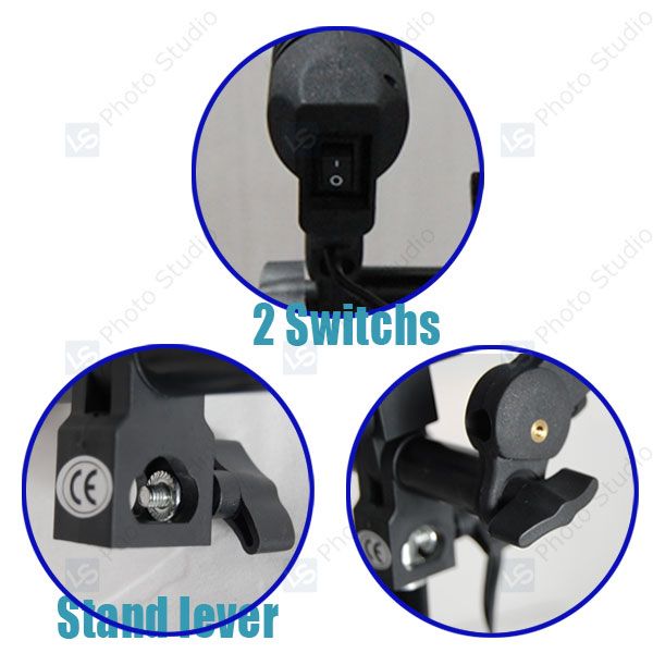 Double 2 Heads Photo Lighting Holder Universal Coupling  