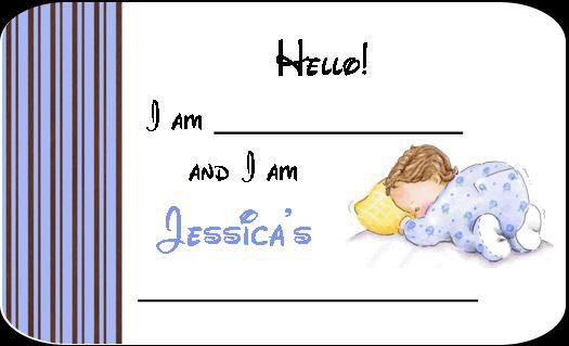 Baby Shower Personalized Large Name Tags Party Favors  