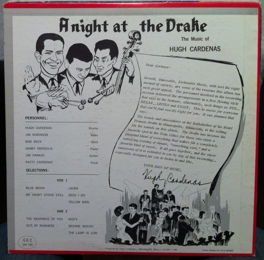   QUINTET a night at the drake hotel LP Mint  Private IL 1965 Jazz