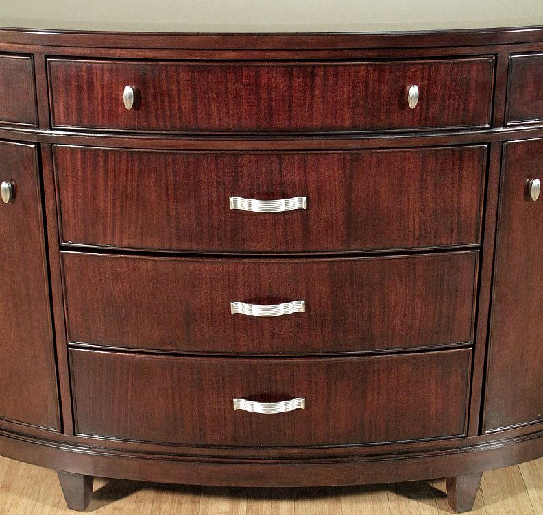 MAHOGANY Regency DEMILUNE BUFFET Sideboard SERVER w/ 6 Drawers 287679 