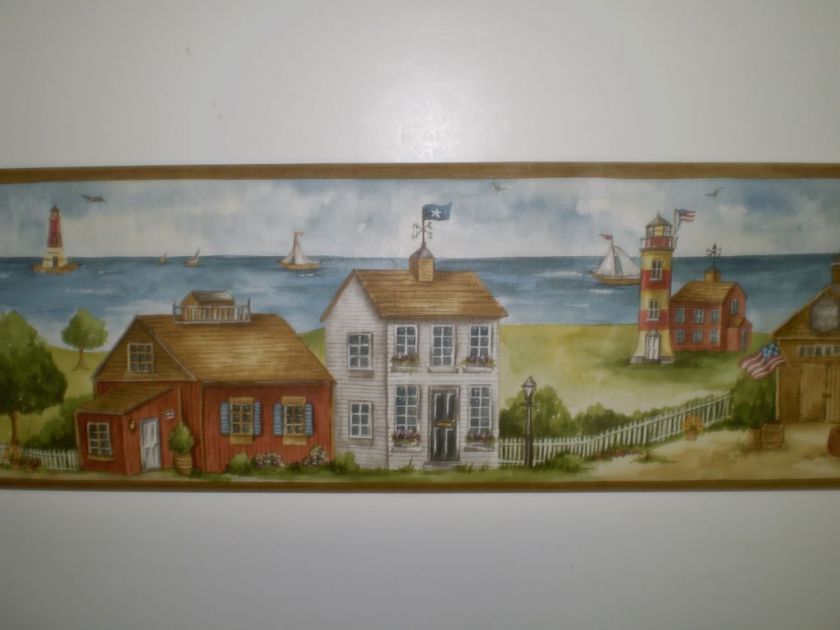 Country Sailboats and Lighthouses Border  