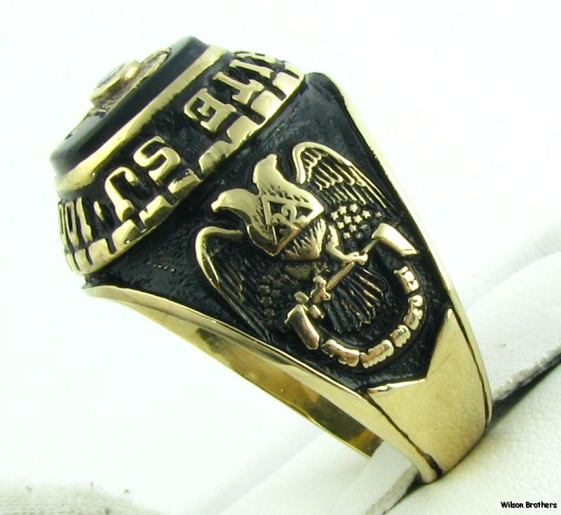 32nd Scottish Rite Diamond Onyx Masonic Class Ring   10k Gold Masons 