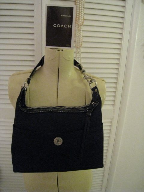   PURSE HANDBAG BAG No L055 4984 Black Leather & Fibre w Shoulder Strap