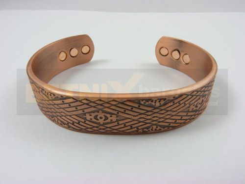 Magnetic therapy Bangle Copper Bracelet Wide 6magnet LS  