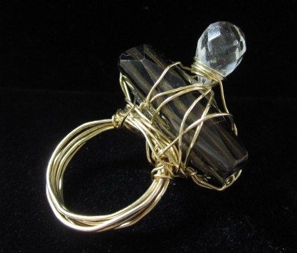 NEW NUGAARD DESIGNS Quartz Topaz Wire Cocktail Ring  