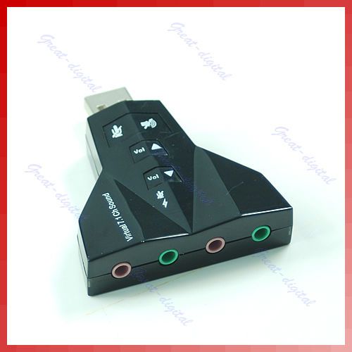   Virtual 7.1 CH Channel USB 2.0 3D Audio Sound Card Adapter Mic Speaker