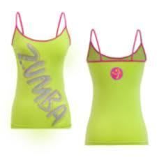 Zumba Green & Metallic Silver spaghetti strap tank HOT  