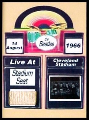 Beatles 1966 Cleveland Stadium Wood Seat Section and Film Display 