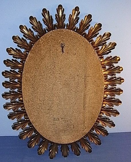 So16 * GILDED METAL BRASS STARBURST SUNBURST MIRROR 1960´S GERMAN MID 