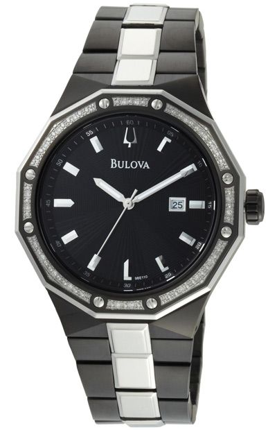   Bracelet BULOVA 20 Diamonds Mens Analog Watch 98E110 PRE OWNED  
