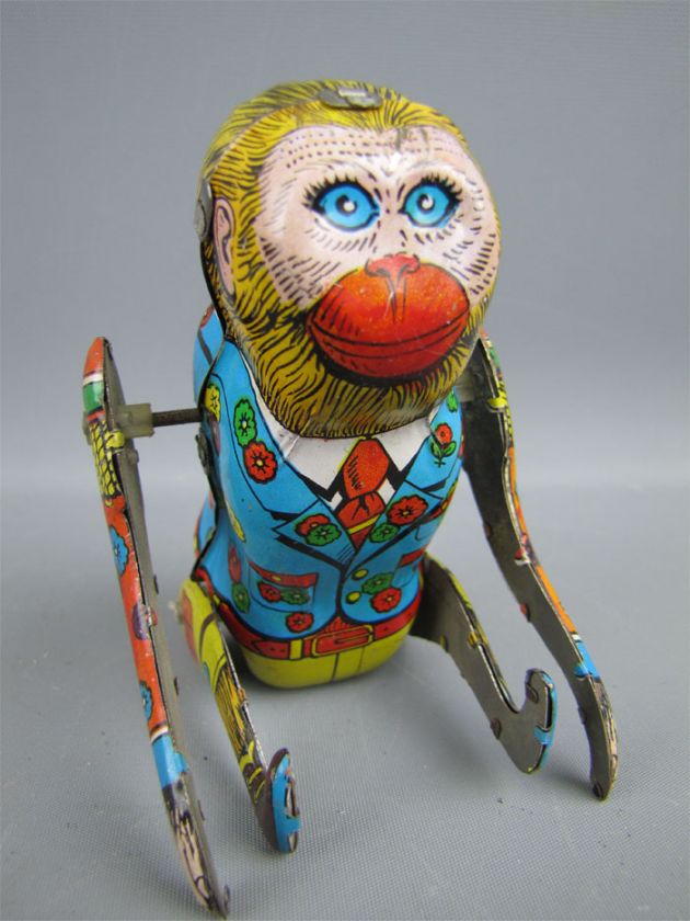 Vintage Tumbling Monkey Tin Toy Wind Up SHACKMAN & CO  